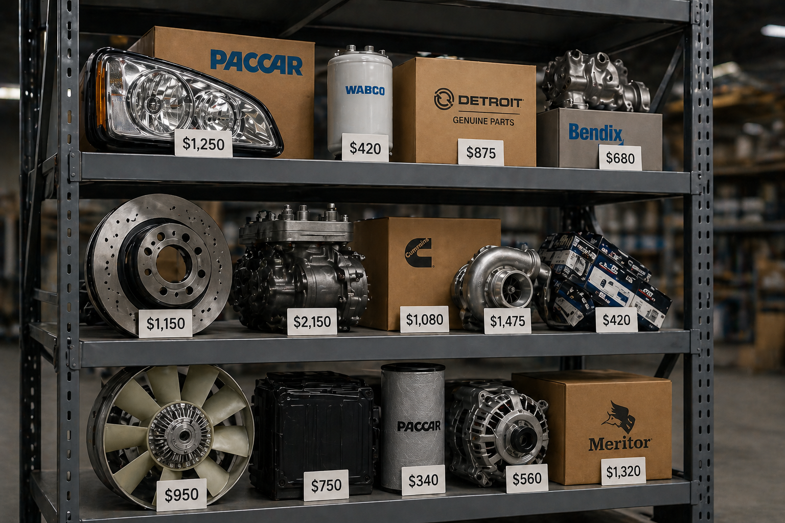 parts on shelf with $ value